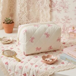 Pink Bow Cosmetic Bag